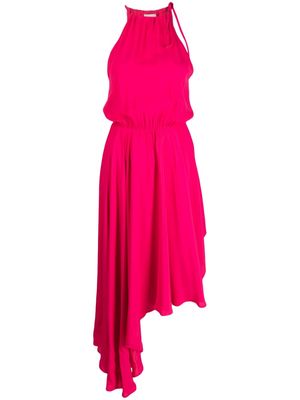 Semicouture asymmetric draped midi dress - Pink