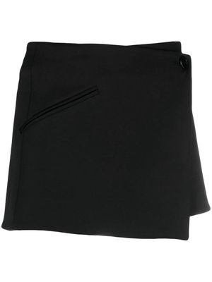 Semicouture asymmetric wrap mini skirt - Black