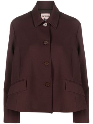 Semicouture Avril pointed-collar button-up jacket - Brown
