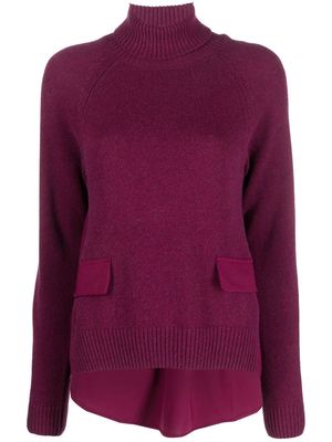 Semicouture Bette panelled knitted top - Pink
