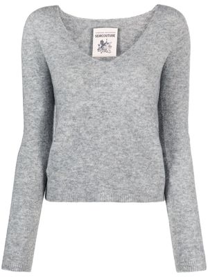 Semicouture brushed knitted top - Grey
