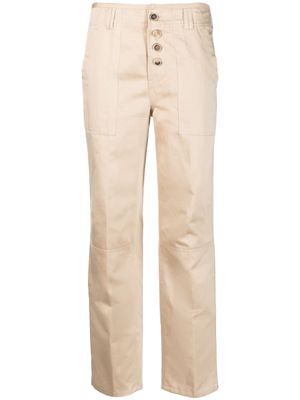 Semicouture button-fly straight-leg trousers - Neutrals