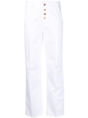 Semicouture button-fly straight-leg trousers - White