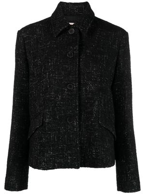 Semicouture button-up tweed jacket - Black