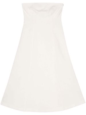 Semicouture check-pattern interwoven dress - White