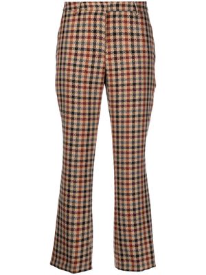 Semicouture checked cropped flared trousers - Neutrals