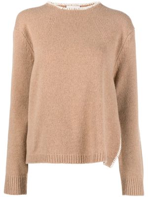 Semicouture contrast-stitching knitted jumper - Neutrals