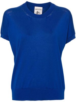 Semicouture cotton knitted top - Blue