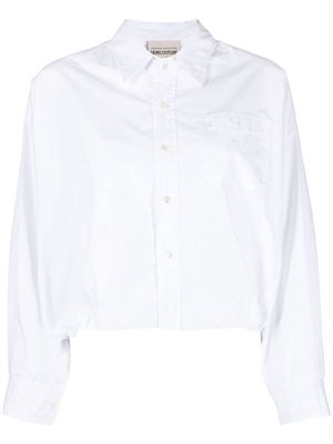 Semicouture cropped long-sleeve shirt - White