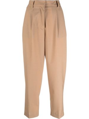 SEMICOUTURE cropped tapered-leg trousers - Neutrals