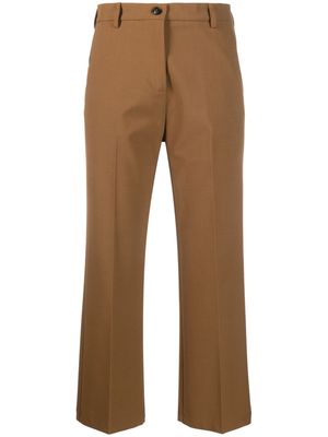 Semicouture cropped wide-leg trousers - Brown