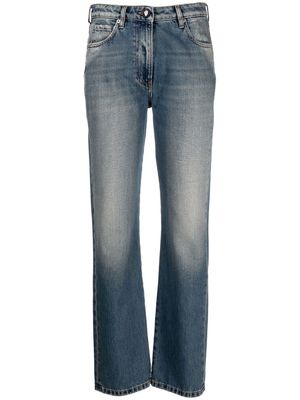 Semicouture distressed straight-leg jeans - Blue