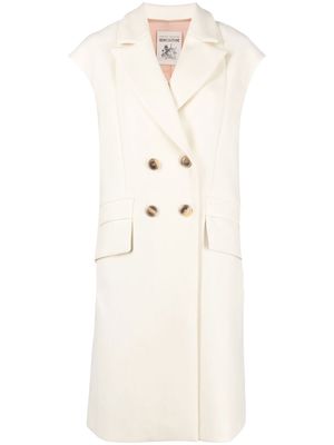 Semicouture double-breasted cap-sleeve coat - Neutrals