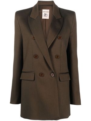 Semicouture double-breasted wool-blend blazer - Green