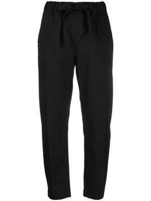 Semicouture elasticated-waistband cropped trousers - Black