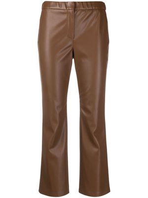 Semicouture elasticated-waistband cropped trousers - Brown
