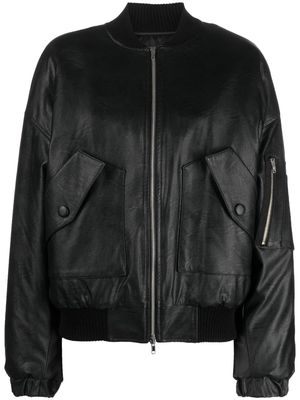 Semicouture faux-leather bomber jacket - Black