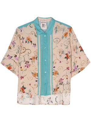 Semicouture floral-print crepe shirt - Neutrals