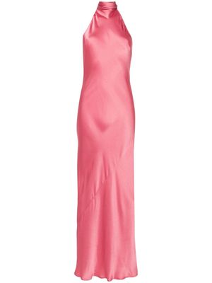 Semicouture halterneck flared dress - Pink