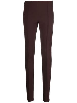 Semicouture high-waisted slim-cut tapered trousers - Brown