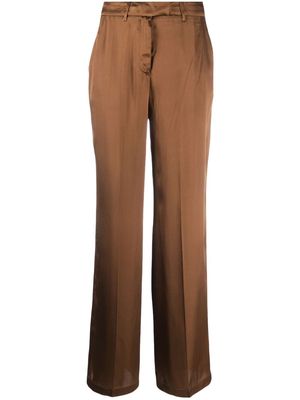 Semicouture high-waisted straight-leg trousers - Brown