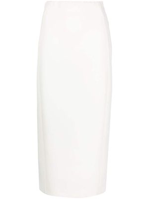 Semicouture high-waisted straight midi skirt - White