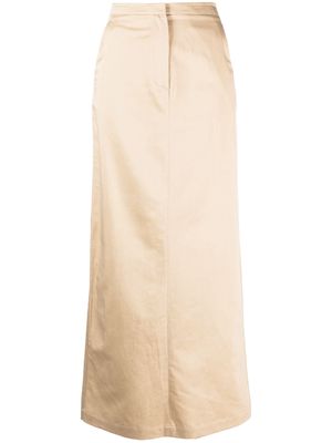 Semicouture high-waited long straight skirt - Neutrals