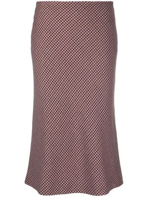 Semicouture houndstooth pattern midi skirt - Pink