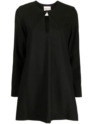 Semicouture keyhole-neck A-line dress - Black