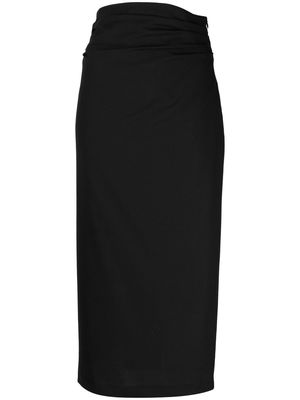 Semicouture logo-embroidered pencil skirt - Black