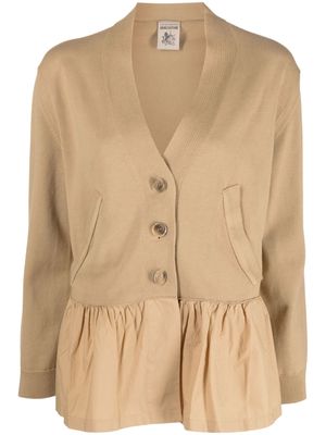 Semicouture long-sleeve cotton cardigan - Brown