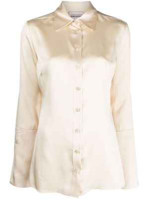 Semicouture long-sleeved satin shirt - Neutrals