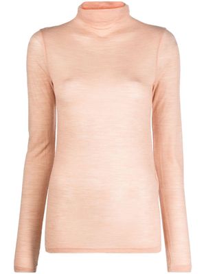 Semicouture mock-neck long-sleeve T-shirt - Pink