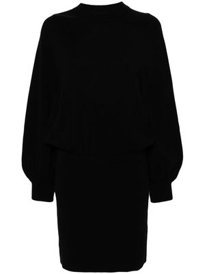 Semicouture mock-neck long-sleeved minidress - Black
