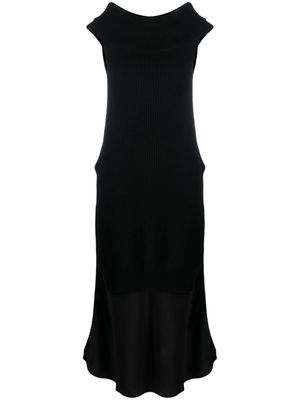Semicouture off-shoulder wool blend maxi dress - Black