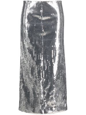 Semicouture paillette-embellished midi skirt - Silver