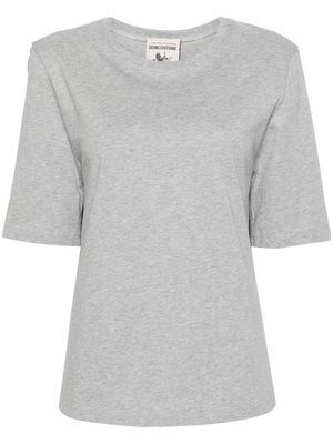 Semicouture pleat-detailed cotton T-shirt - Grey