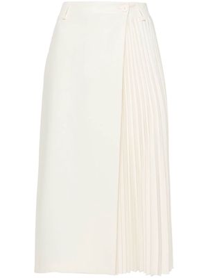Semicouture pleated-panel wrap midi skirt - Neutrals