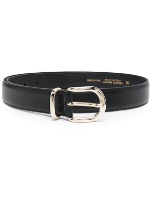Semicouture pointed-tip leather belt - Black