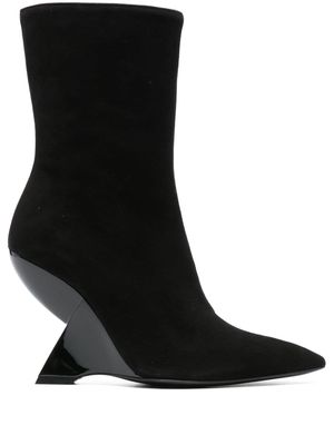 Semicouture pointed-toe 100mm suede boots - Black