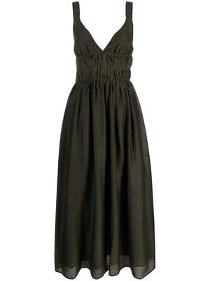 Semicouture ruched V-neck dress - Green