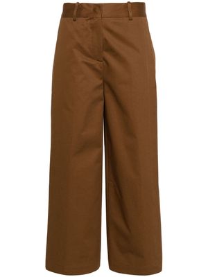 Semicouture side-slit wide-leg trousers - Brown