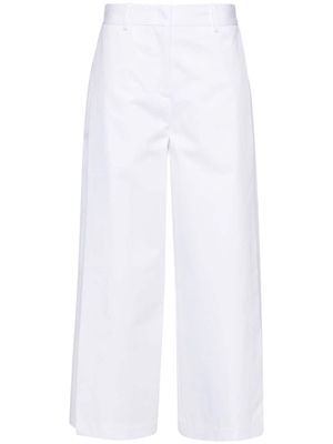 Semicouture side-slits cotton cropped trousers - White