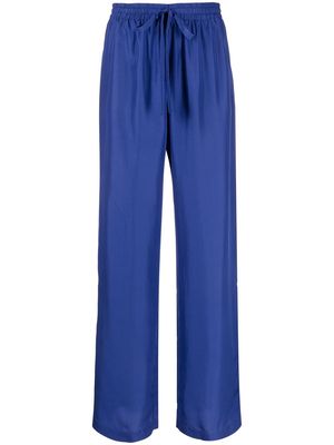 Semicouture silk wide-leg trousers - Blue