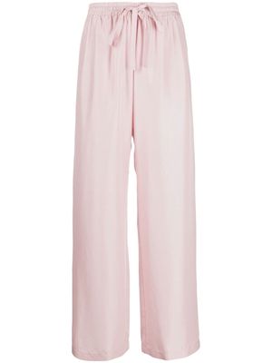 Semicouture silk wide-leg trousers - Pink