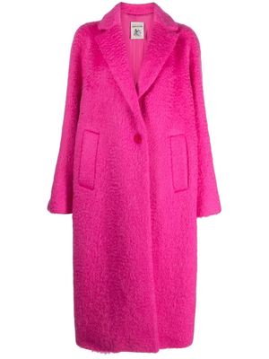 Semicouture single-breasted brushed coat - Pink