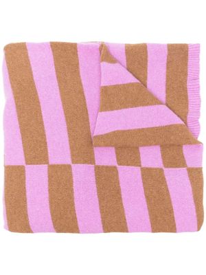 Semicouture striped-knit scarf - Purple