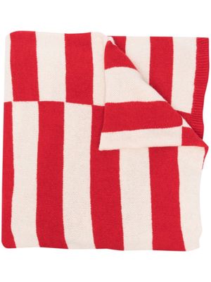 Semicouture striped-knit scarf - Red