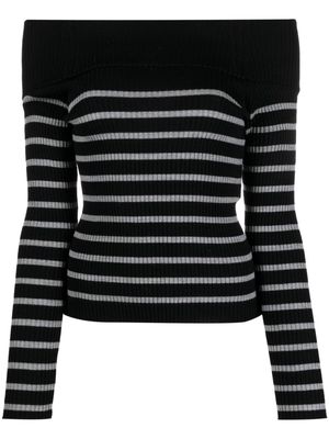 Semicouture striped virgin-wool jumper - Black