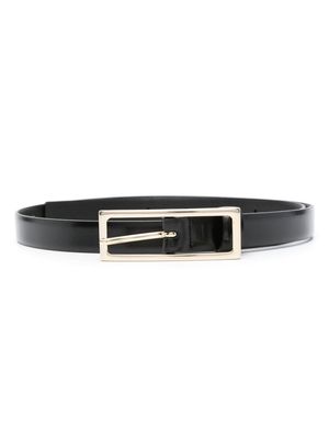 Semicouture thin-strap leather belt - Black